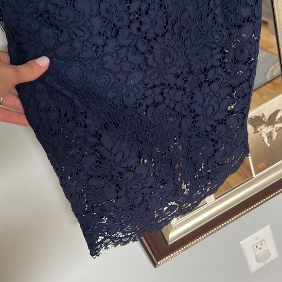 Bardot Solange Lace Navy Cocktail Evening Dress US 4/XS - Picture 5 of 10
